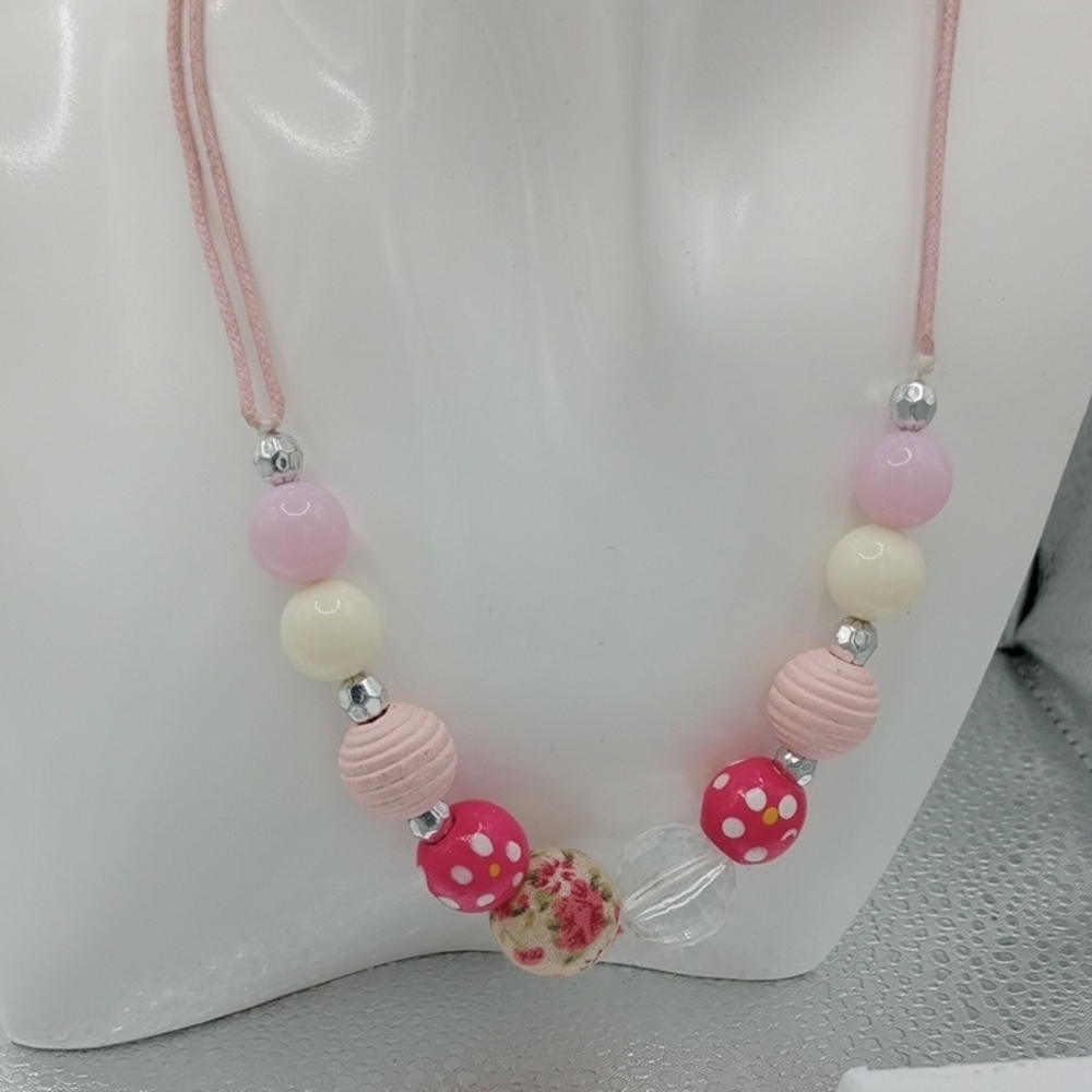 Pink and Cottagecore Barbie Core Beaded Necklace N316